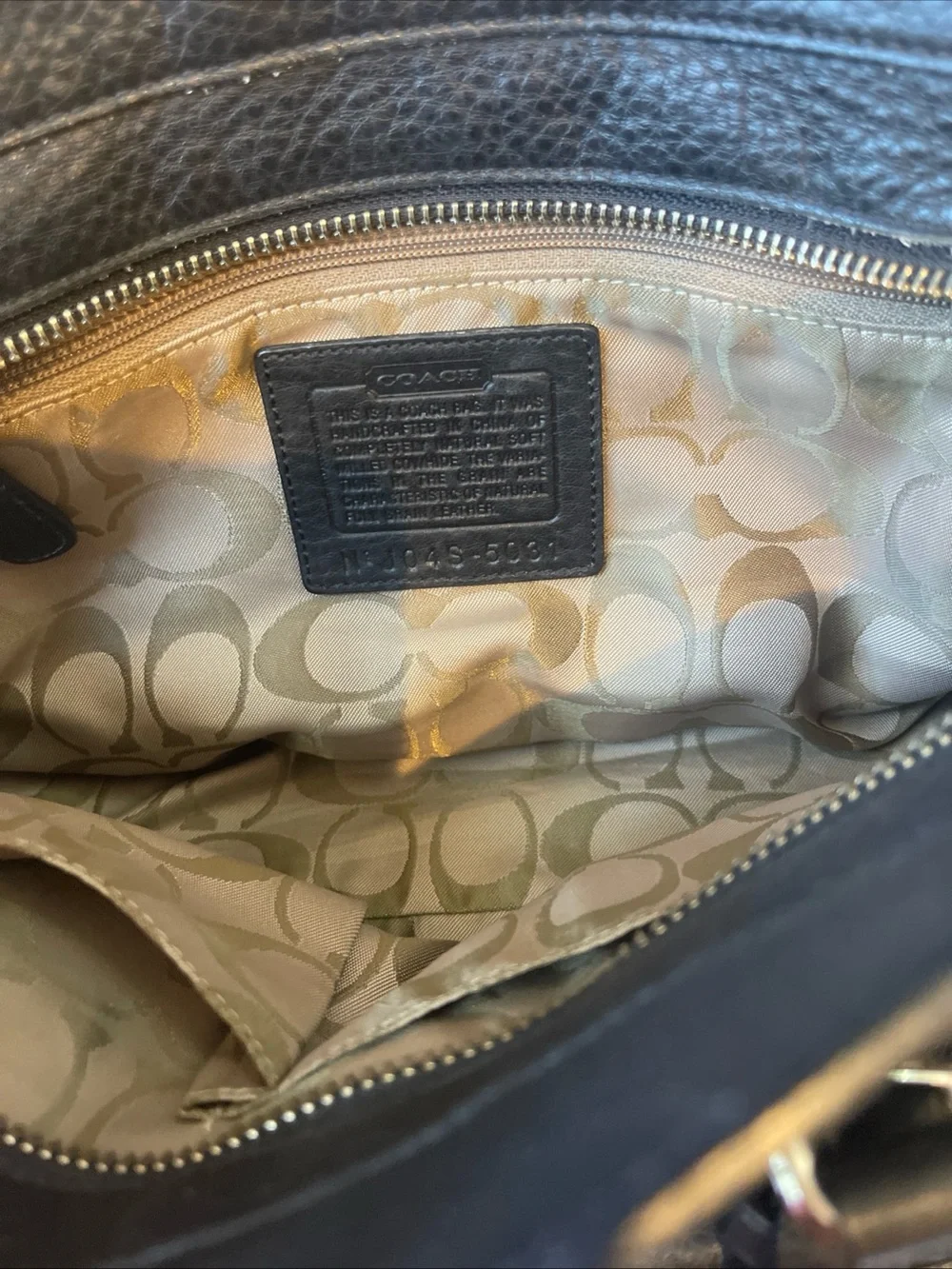 Coach Black Pebbled Leather Double-Handle Shoulder Bag with Stud Detail - Picture 8 of 11